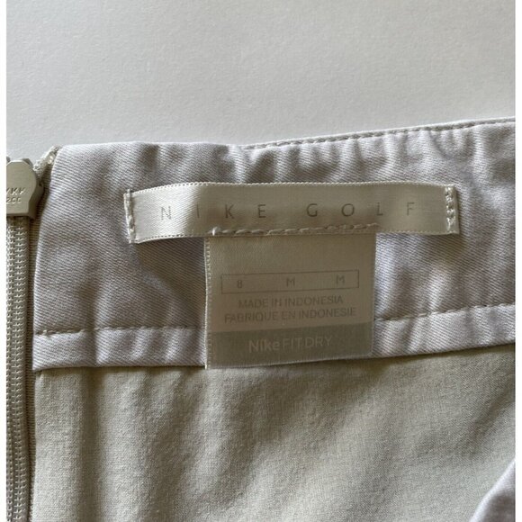 Nike Golf Skirt Women Size 8 Medium Ivory FIT DRY Short Mini Zip Pockets Active - Picture 2 of 13